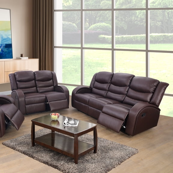 Ainehome 2 Pieces Faux Leather Reclining Configurable Living Room Set
