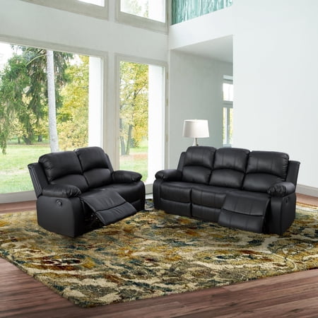 Ainehome2 Pieces Faux Leather Reclining Configurable Living Room Set