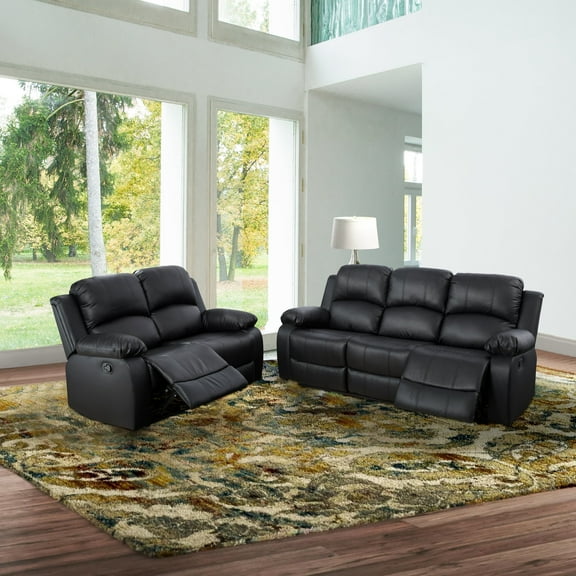 Ainehome3 Pieces Faux Leather Reclining Configurable Living Room Set