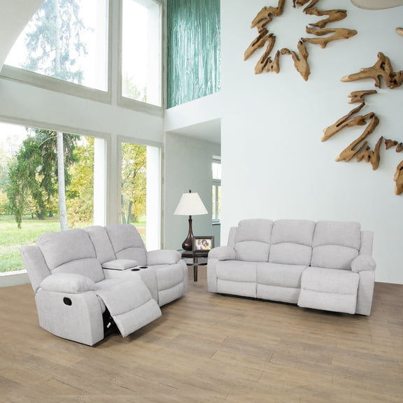 Ainehome3 Pieces Faux Leather Reclining Configurable Living Room Set