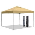 thumbnail image 1 of Ainfox 10x10 ft Pop Up Canopy Tent, Instant Outdoor Shade Shelter with Portable Carrying Bag, Waterproof UV Protection Gazebo for Events, Parties and Beach,Brown, 1 of 10