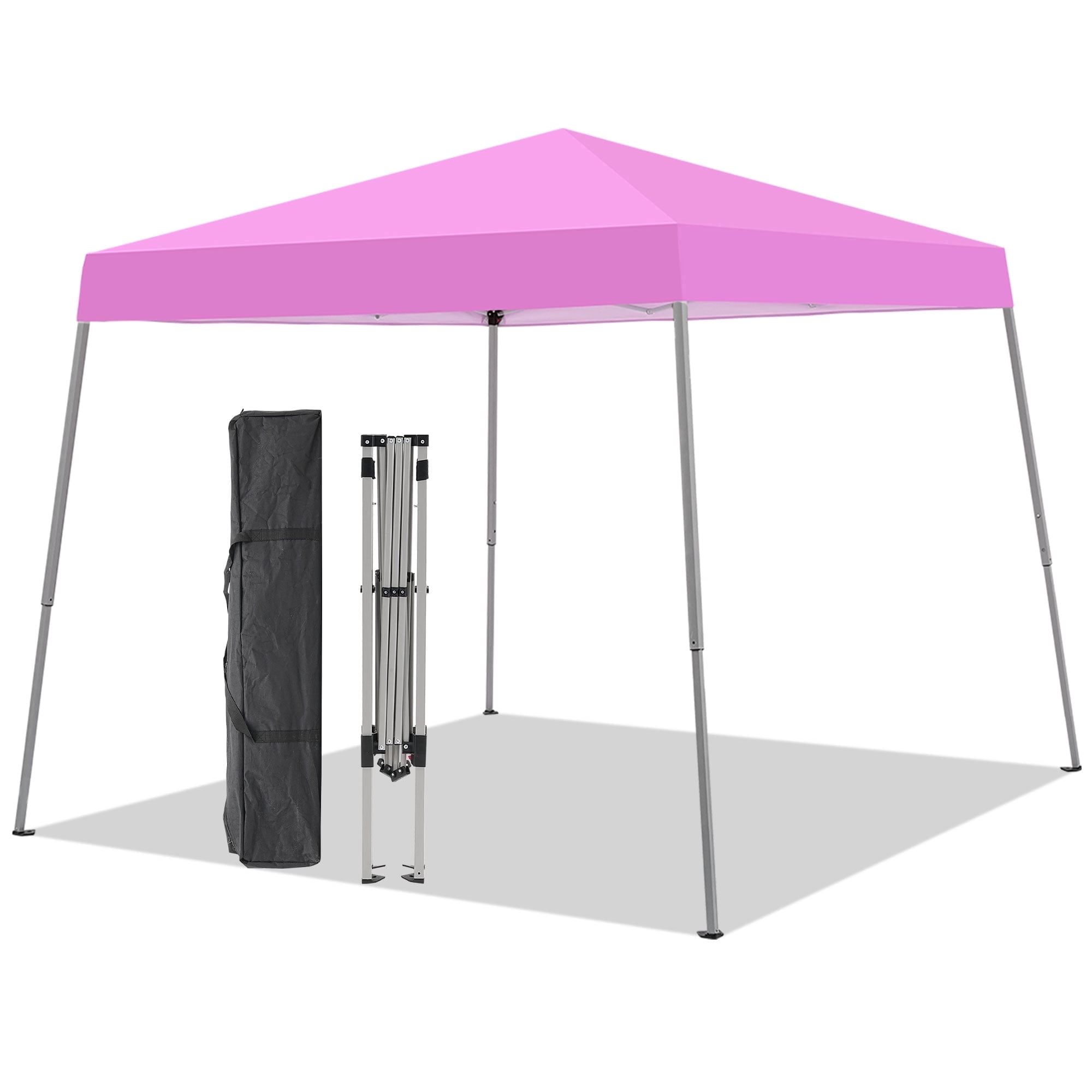 Ainfox 8 x 8 ft Pop up Canopy Tent, Instant Slant Outdoor Gazebo for Beach, Sun Shade,Outdoor Activies,Pink