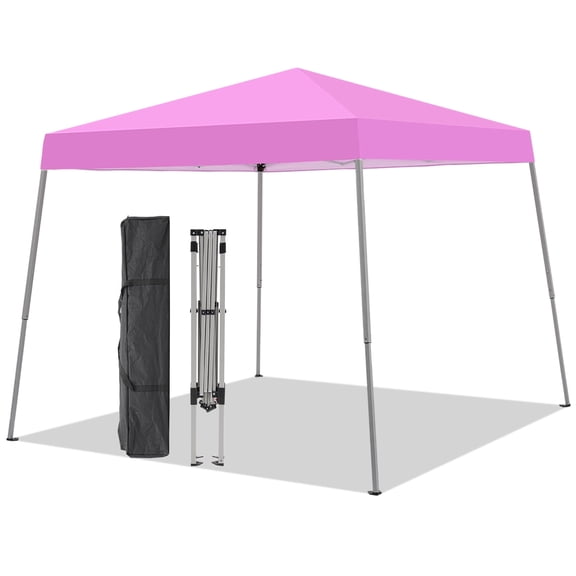 Ainfox 8 x 8 ft Pop up Canopy Tent, Instant Slant Outdoor Gazebo for Beach, Sun Shade,Outdoor Activies,Pink