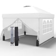 thumbnail image 1 of Ainfox 10x10 Pop up Canopy Tent with Sidewalls and Weighted Sandbags,Instant Outdoor Shade Gazebo,White, 1 of 8