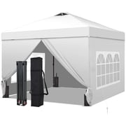 Ainfox 10x10Pop Up Canopy Tent 4 Removable Walls Windproof UV Shelter Outdoor,White