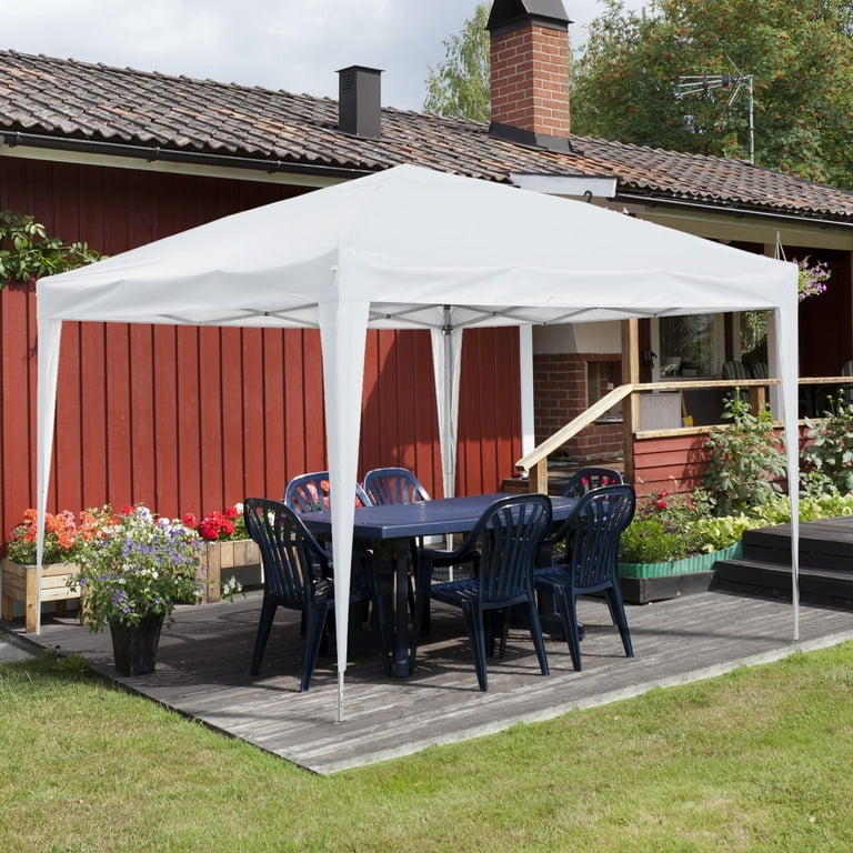 Ainfox 10 x 10 ft Pop Up Folding Instant Canopy Tent Gazebo for Beach Tailgating Party Carrying BagWhite Size 10 x10
