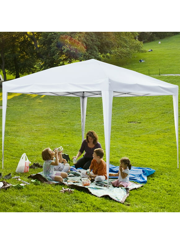 Ainfox 10 x 10 ft Pop up Outdoor Canopy Tent Folding Instant Frame Gazebo Tent（White)