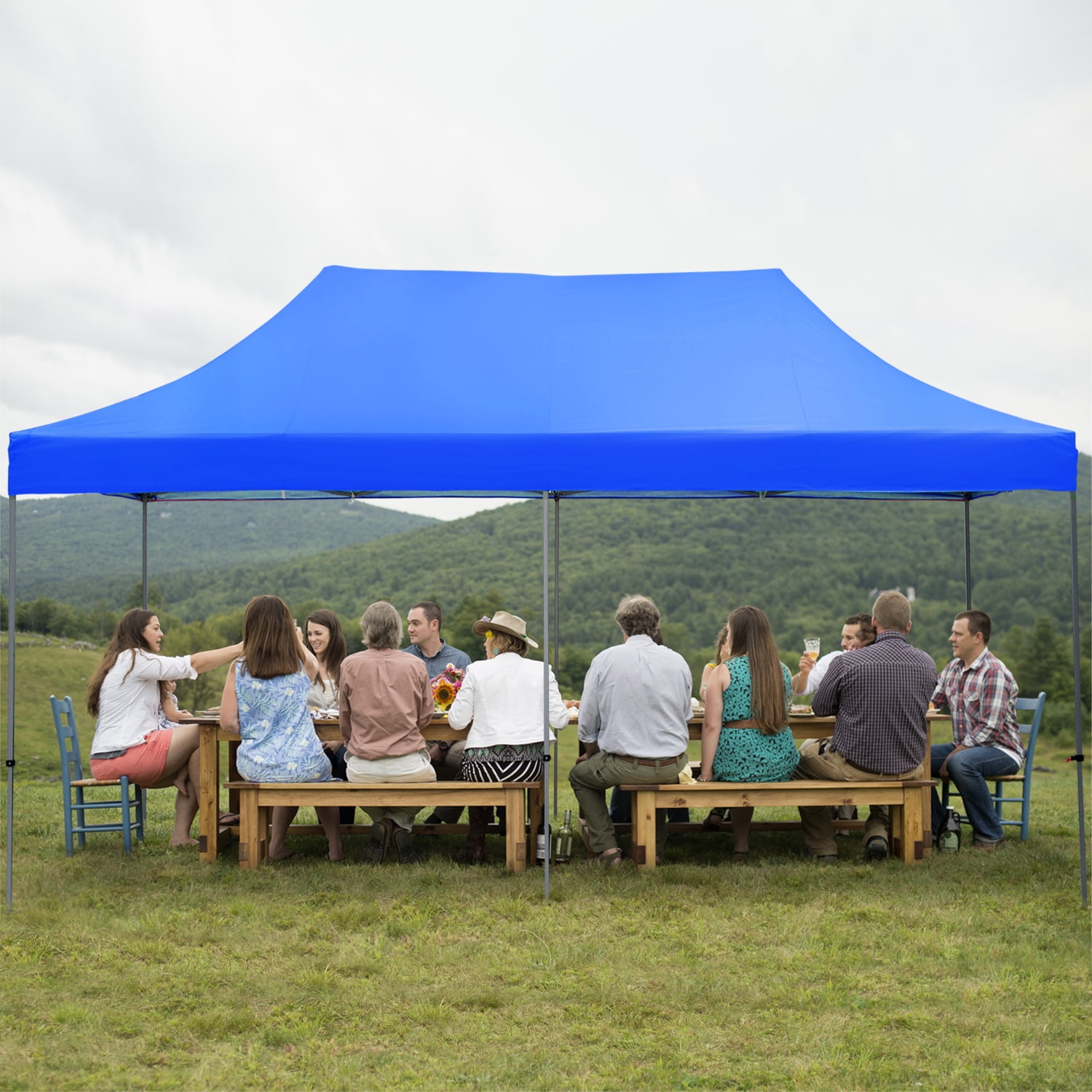 Ainfox Blue 10x20 ft Heavy Duty Pop Up Canopy Tent