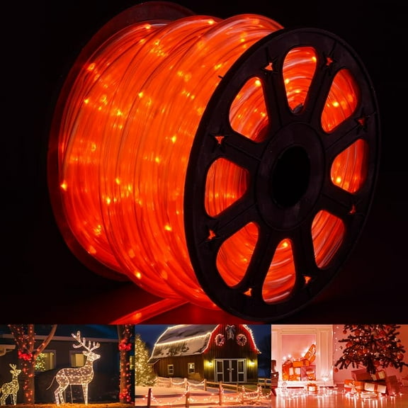 Ainfox 100FT LED Strip Lights,SMD5050 LEDs Waterproof Rope Lights for Outdoor & Indoor (Red)