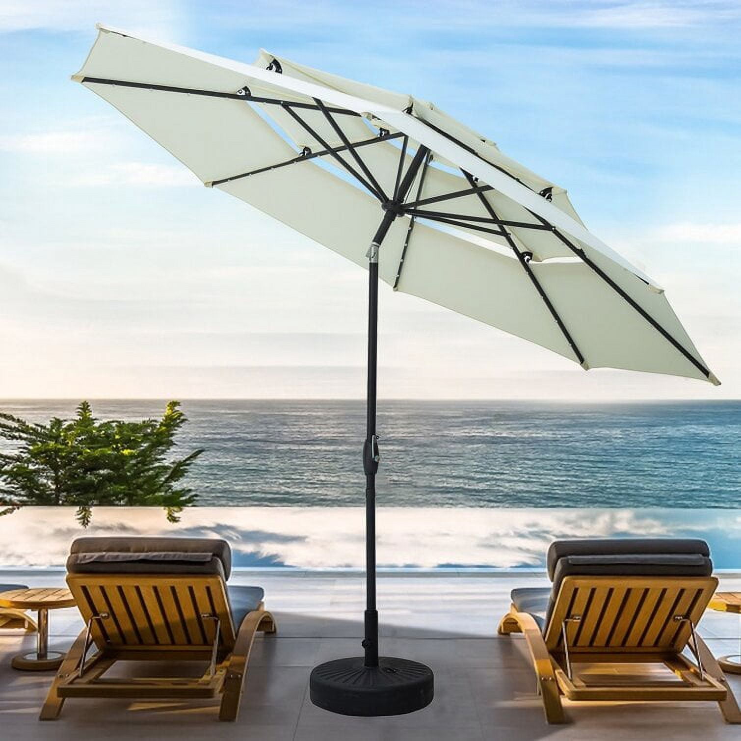 https://www.walmart.com/ip/Ainfox-10Ft-Outdoor-Patio-Multi-layered-Roof-Solar-Powered-Umbrella-40-LED-Lights-8-Sturdy-Ribs-Table-Market-w-Tilt-Adjustment-Crank-Garden-Deck-Back/771807020