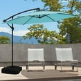 thumbnail image 1 of Ainfox 10ft Cantilever Offset Patio Umbrella with Sandbags Weighted Base and Cross Base - Outdoor Market Umbrella, Easy Tilt Adjustment,Blue, 1 of 7