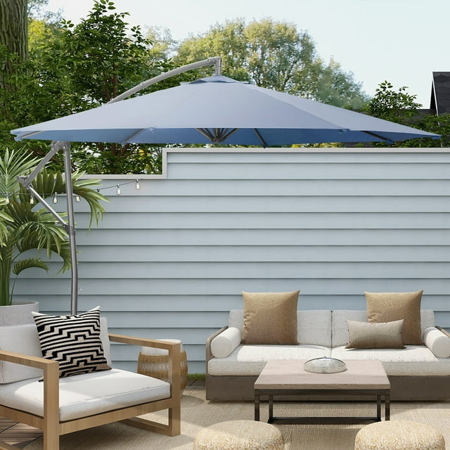 Ainfox 10ft Offset Patio Umbrellas Outdoor Market Umbrellas with Cross