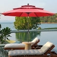 thumbnail image 1 of Ainfox 10ft Patio Umbrella 3 Tiers,Outdoor Table Market Umbrella w/Tilt Adjustment and Crank for Garden,Deck,Beach,Backyard,Pool,Red, 1 of 8
