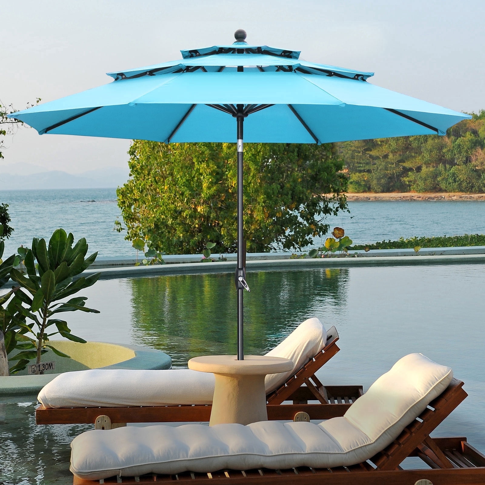 big 5 sporting goods patio umbrella base Yaheetech 200lbs 4-Piece Offset Cantilever Base, Black Provide a stylish foundation for your umbrella with our Abble outdoor umbrella base featuring a classic design with beautiful hand painted matte black color Premiere 8' Umbrella Shelter