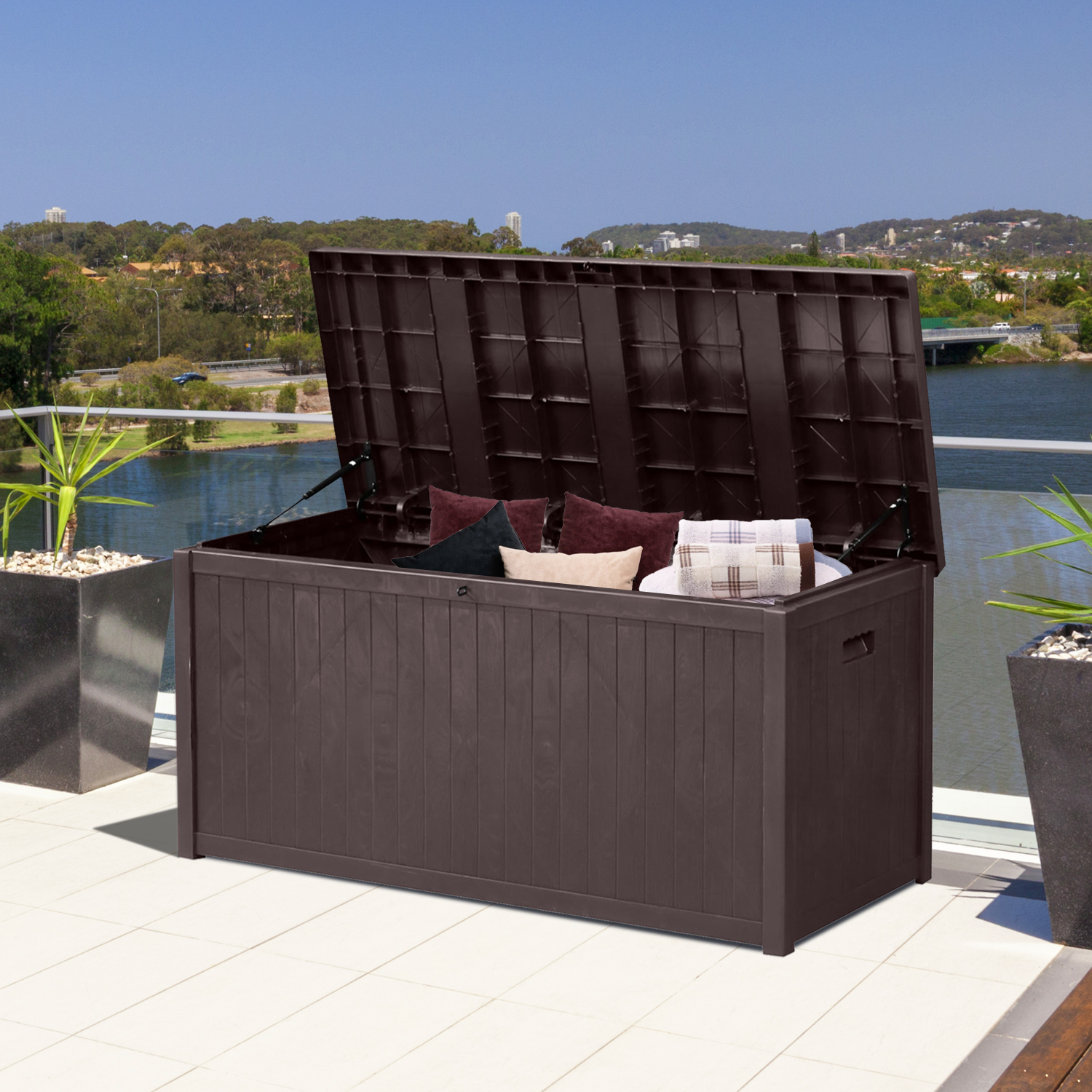 DWVO Outdoor Storage Deck Box Backyard Patio Big Container Box ...