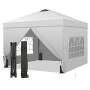 Ainfox 10x10 Pop up Canopy Tent with One Push Setup and Sidewalls,Instant Outdoor Shade Gazebos with Weighted Sandbags,Grey