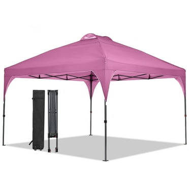 Ainfox 12x12 Pop up Canopy Tent Instant Shelter with Cover, Portable Outdoor Gazebo with Wheeled Bag, Pink