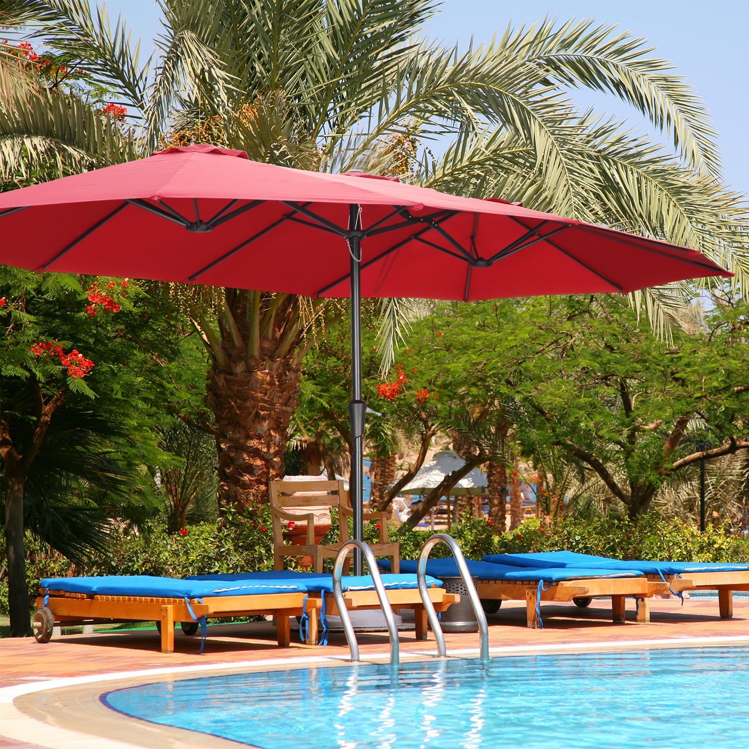 Free Shipping! Costway 10' Hanging Solar LED Umbrella Patio Free Shipping! Costway 10' Hanging Solar LED Umbrella Patio