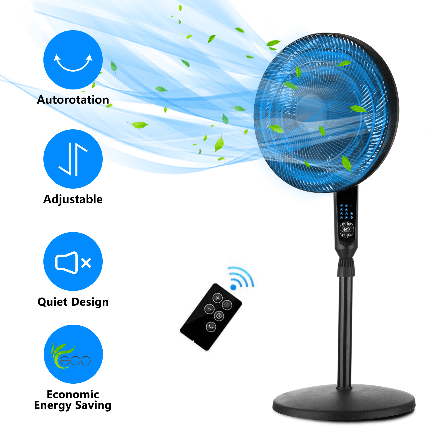 Ainfox 18'' Pedestal Fan & Table Fan 2 in 1 Height Adjustable 27'' 330 ...