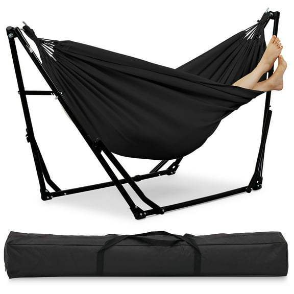 Ainfox 2 in 1 Hammock and Swing Chair with Stand, 550 lbs Capacity，Black