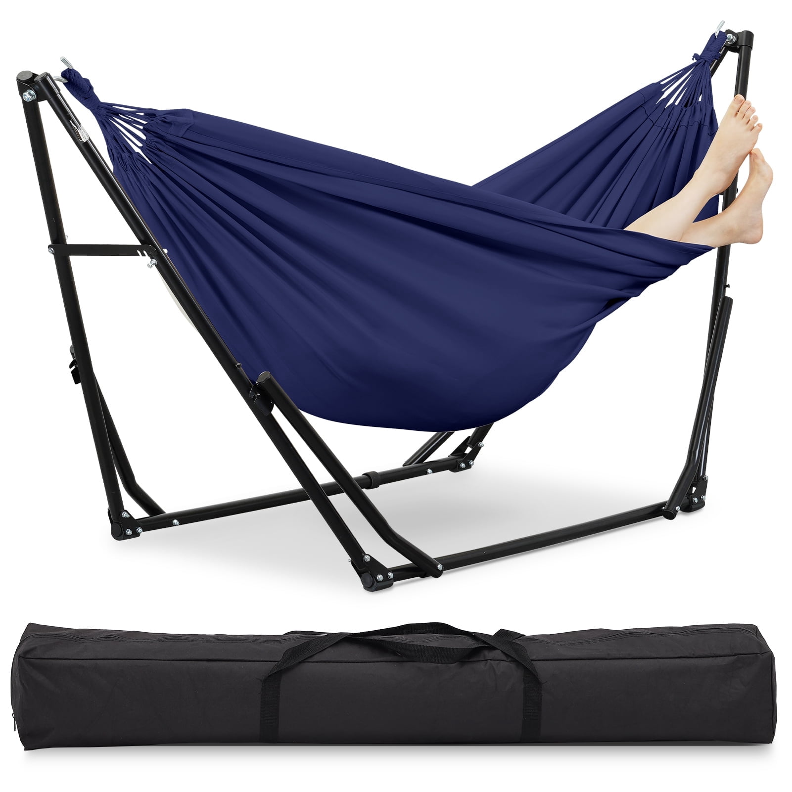 Ainfox 2 in 1 Hammock and Swing Chair with Stand, 550 lbs Capacity，Blue