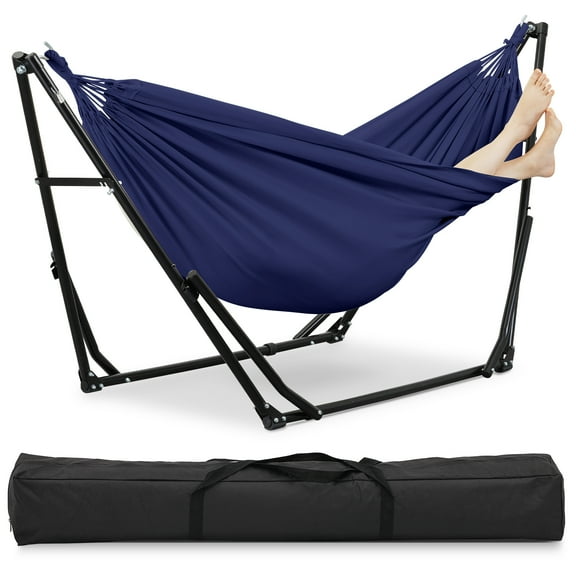 Ainfox 2 in 1 Hammock and Swing Chair with Stand, 550 lbs Capacity,Blue