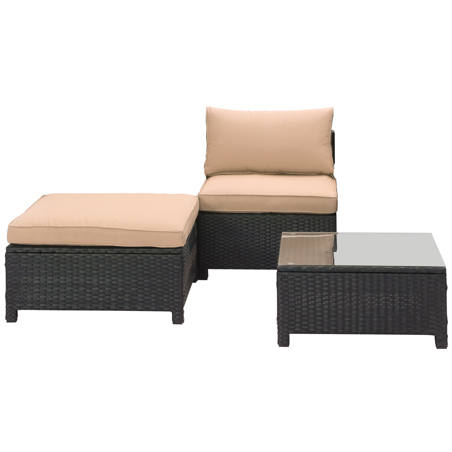 Ainfox 3 Pcs Outdoor Patio Furniture Sofa Set Clearance, Khaki - image 1 of 5