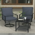thumbnail image 1 of Ainfox 3-Piece Ourdoor Furniture Set- Premium Patio Swivel Bistro Set, Wicker Rattan Coversation Rocking Chairs w/Glass Top Table & Cushions,Grey, 1 of 8