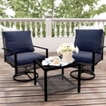 thumbnail image 1 of Ainfox Premium Patio Swivel Bistro Set,Wicker Rattan Rocking Chairs w/Glass Top Table & Cushions,Gray, 1 of 11