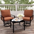 thumbnail image 1 of Ainfox Premium Patio Swivel Bistro Set,Wicker Rattan Rocking Chairs w/Glass Top Table & Cushions,Tan, 1 of 11