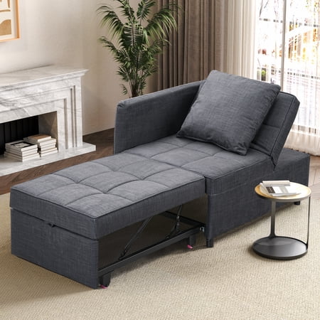 Ainfox 4-in-1 Convertible Sleeper Chair Bed Pull Out Sofa Bed Chaise Lounge for Living Room Bedroom Apartment