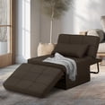 thumbnail image 1 of Ainfox 4-in-1 Convertible Ottoman Lounge Sofa Bed, Adjustable Folding Guest Sleeper Couch, 71"L×34"W, Brown, 1 of 8