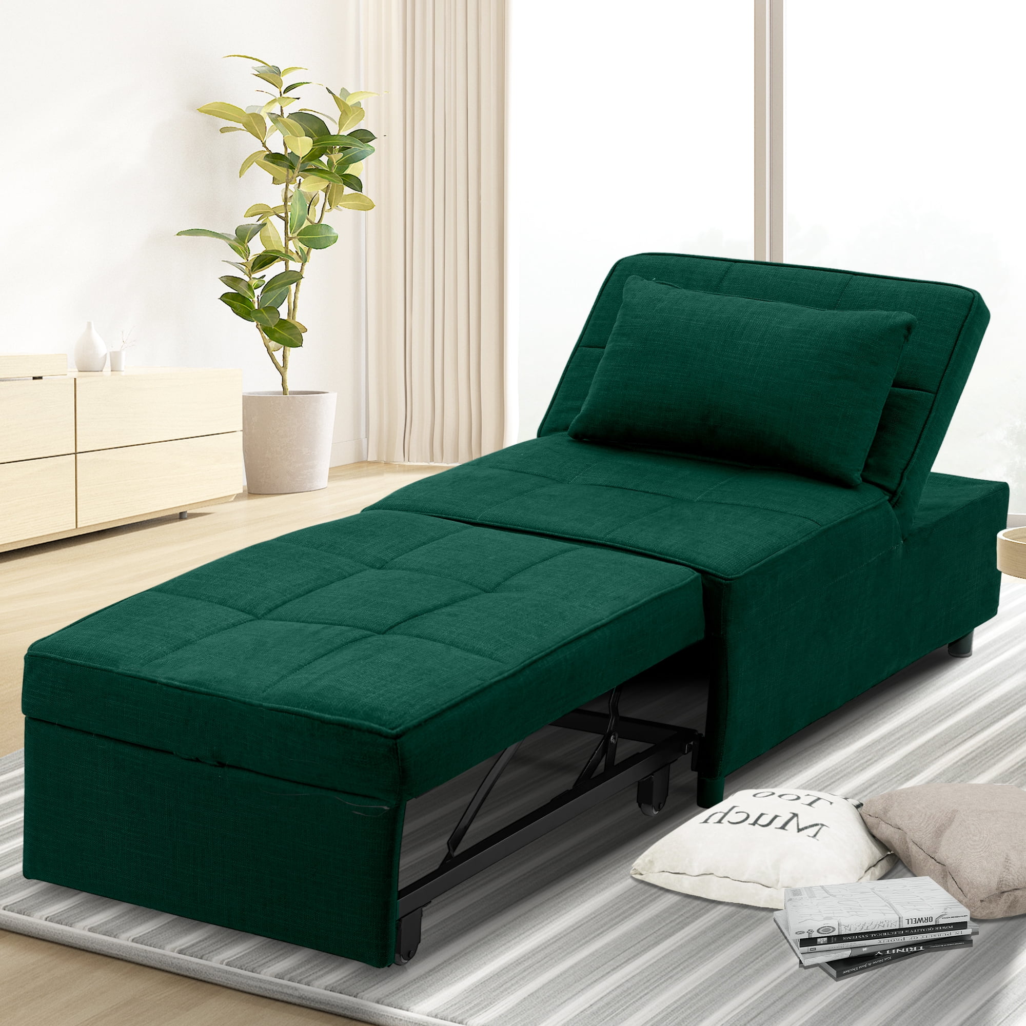 Ainfox 4 in 1 Convertible Sleeper Bed, Comfy Lounger Ainfox 4 in 1 Convertible Sleeper Bed, Comfy Lounger