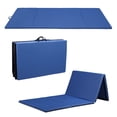 thumbnail image 1 of Ainfox 4'x10'x2 Gymnastics Gym Mat , Folding PU Panel,for Exercise Tumbling Gym Aerobics Yoga Stretching Martial arts Fitness Mat, Hook & Loop Fasteners(Blue), 1 of 20