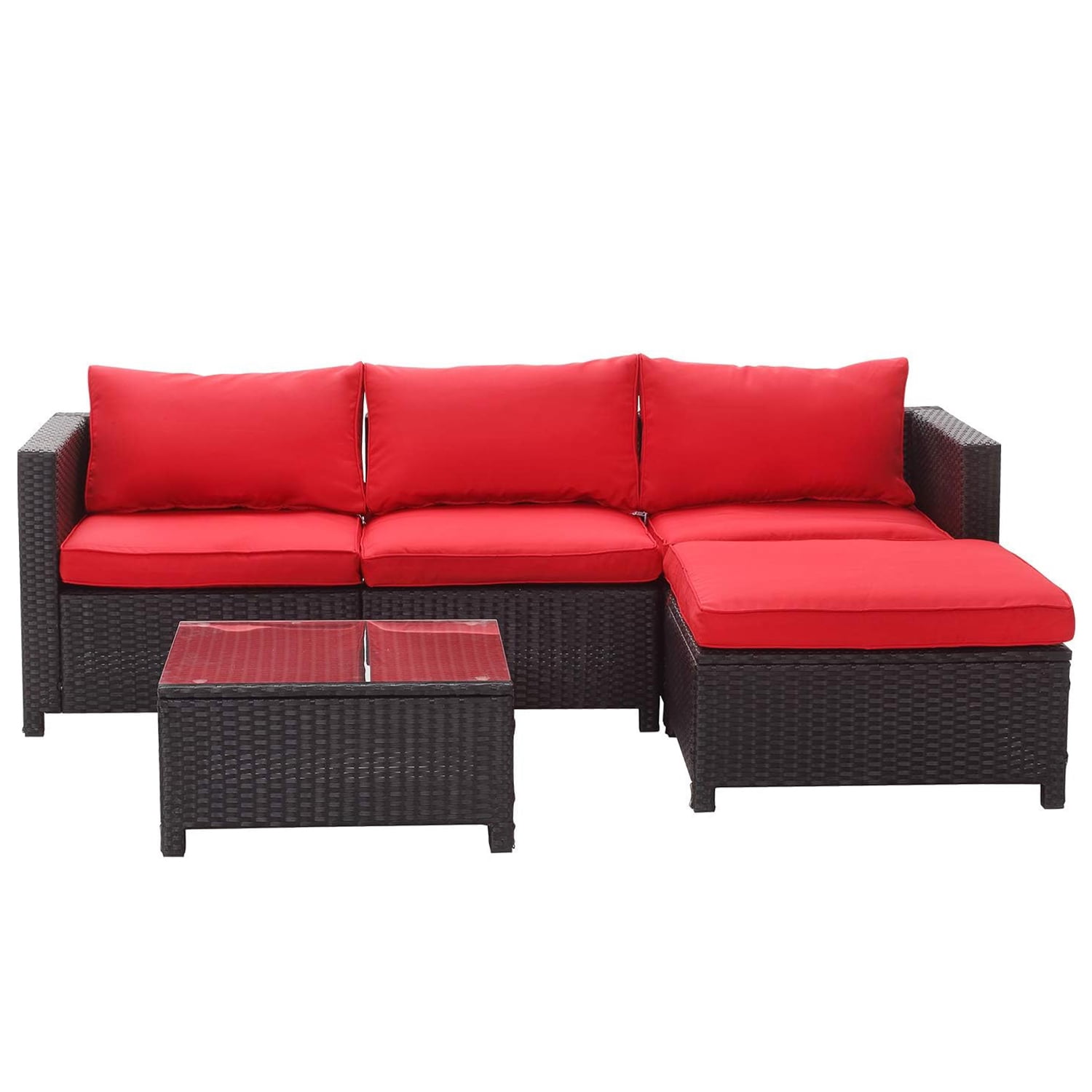 Ainfox 5 Pcs Outdoor Patio Furniture Sofa Set Clearance, Red