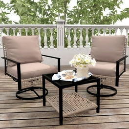 Flash Furniture Seneca Chocolate Faux Rattan Plastic Chair Set