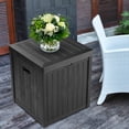 thumbnail image 1 of Ainfox 55 Gallon Patio Storage Deck Box Outdoor Storage Plastic Bench Box 42",Resin Wicker Storage Container Bench Seat (Black), 1 of 7