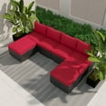 Ainfox 6 Pcs Outdoor Patio Furniture Sofa Set Clearance,Red