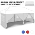 thumbnail image 1 of Ainfox 5-Piece Sidewalls for 10x20 Pop Up Canopy Tent, 420D Oxford PVC Waterproof Sun Shade Privacy Walls with Windows & Zippers, White, 1 of 5