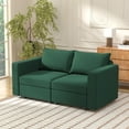 thumbnail image 1 of Ainfox 6 Seater Modular Sectional Couch for Living Room, Convertible Sofa Sleeper Ottoman with Storage, Adjustable Backrest and Armrest, Green, 1 of 8