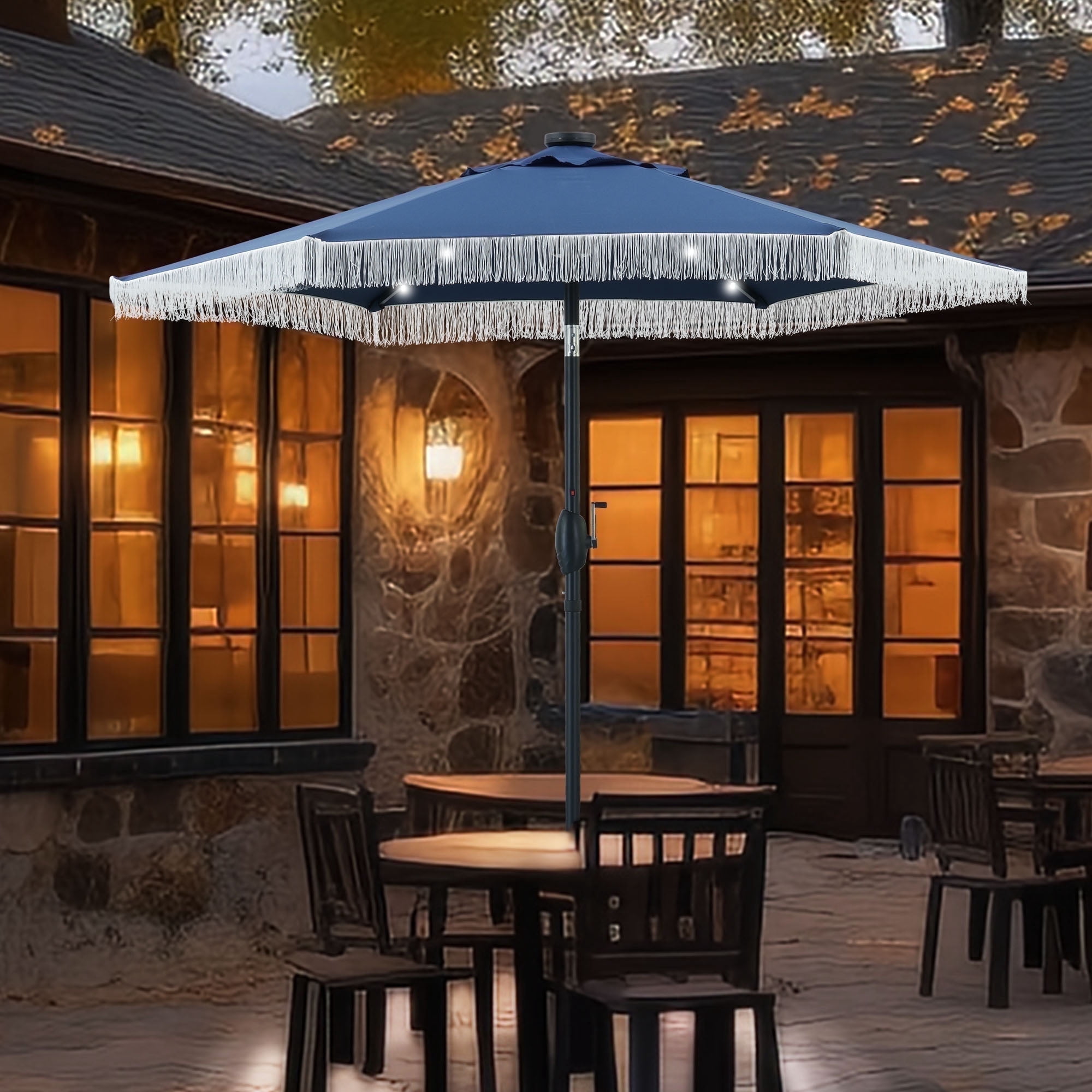 7.5 blue patio table umbrellas 7.5Ft Umbrella, Outdoor Umbrella With Push Button Tilt And Crank, Uv Protection Waterproof Market Sun Umbrella With 6 Sturdy Ribs For Uv rays are present in any weather (as long as its daytime) and the most direct way to protect your skin is to shield it from direct Exposure 7.5' Umbrellas | Patio Umbrellas
