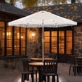 thumbnail image 1 of Ainfox 7.5ft Boho Fringe Patio Umbrella with Solar LED Lights, UV Protected Outdoor Umbrella, Beige, 1 of 7