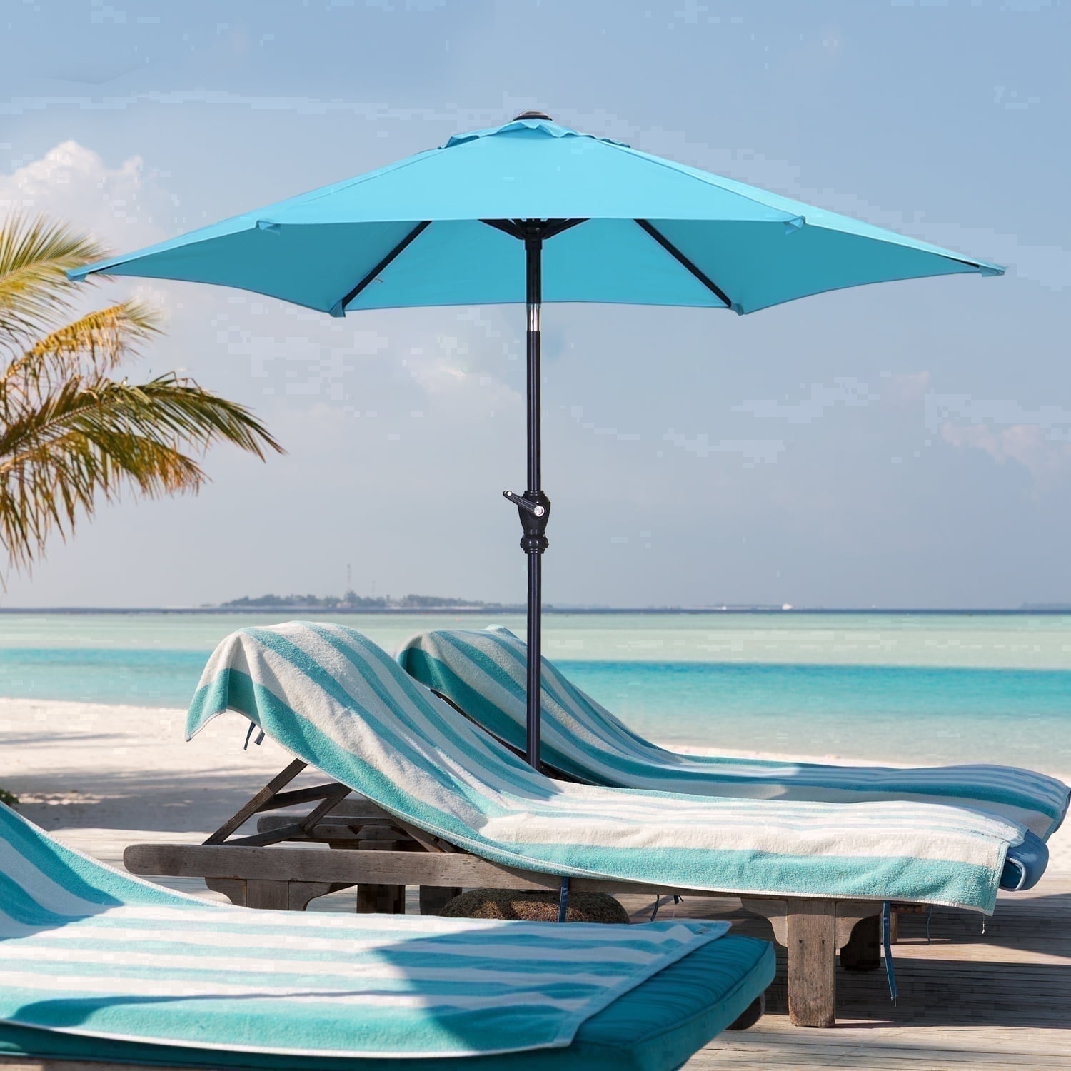 caribbean blue patio umbrella 9ft.  LEIGH COUNTRY Enjoy the perfect combination of comfort and durability with this outdoor patio umbrella Slickblue Durable Outdoor Umbrella for