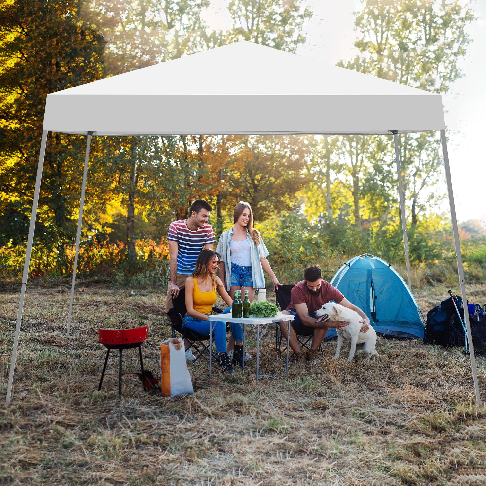 Ainfox 10x10 Slant Leg Pop Up Canopy Tent, Easy Set up