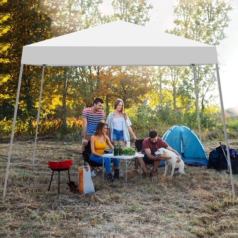 Ainfox 8 x 8 Ft Pop up Canopy Tent,Outdoor Gazebo for Beach,Sun Shade,Outdoor Activities,White