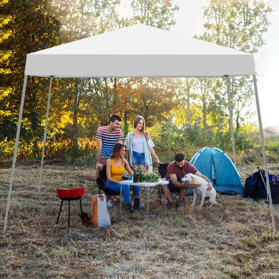 Ainfox 8 x 8 Ft Pop up Canopy Tent,Outdoor Gazebo for Beach,Sun Shade,Outdoor Activities,White