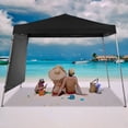 thumbnail image 1 of Ainfox 8 x 8 ft Pop up Canopy Tent with One Sidewall,Instant Slant Outdoor Gazebo for Beach, Sun Shade,Outdoor Activies,Black, 1 of 8