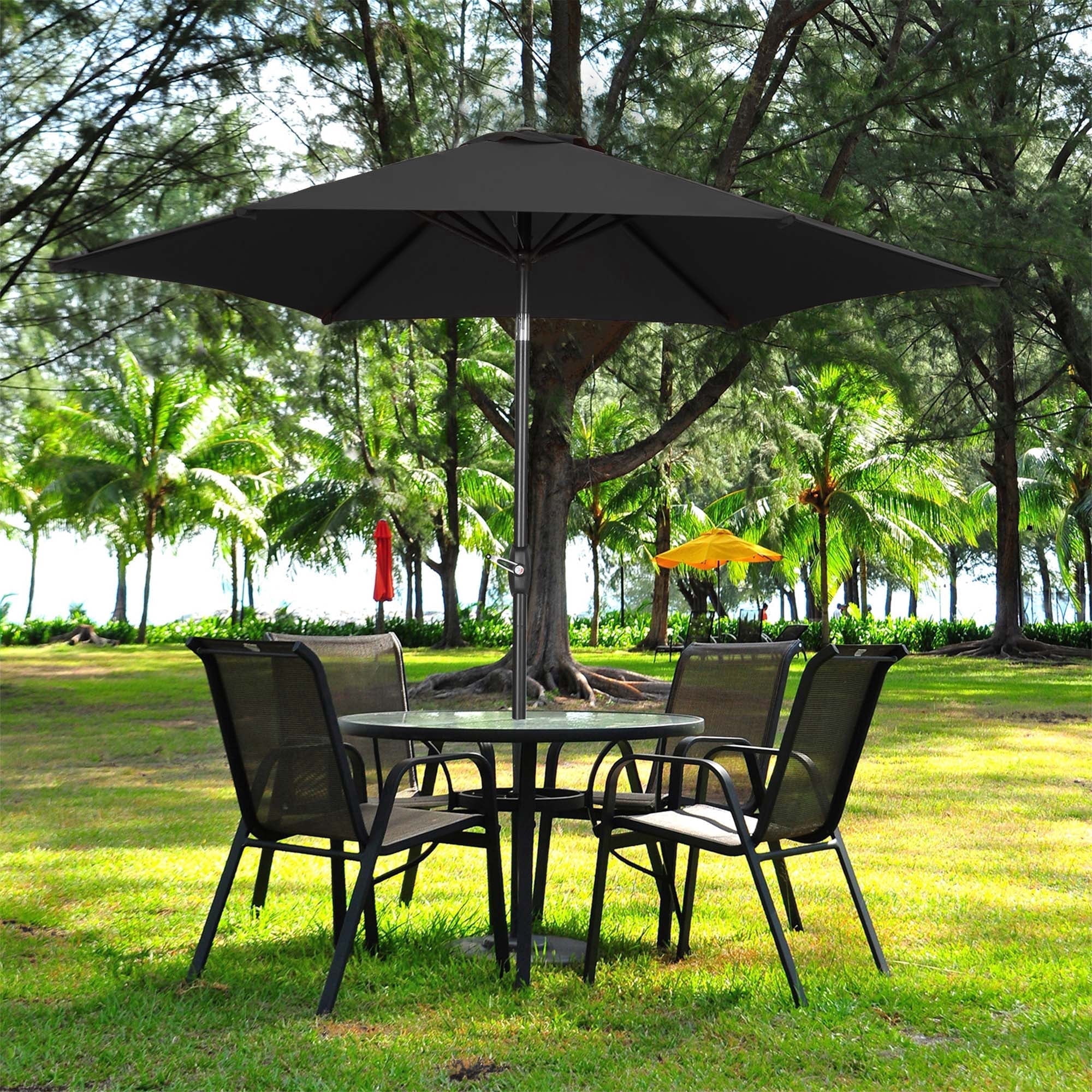 9' Ainfox Outdoor Patio Table Umbrella w/ Push Button Tilt/Crank (various colors)