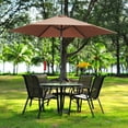 thumbnail image 1 of Ainfox 9ft Patio Umbrella with Push Button Tilt and Crank, Outdoor Sunshade Canopy, Waterproof and UV-Proof, Coffee, 1 of 6