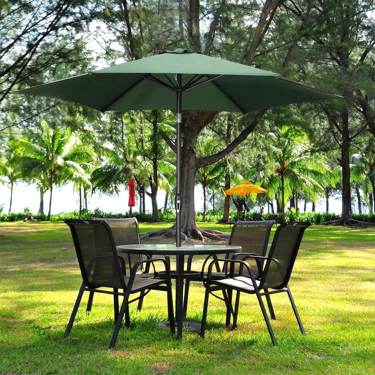 green patterned patio umbrella Elegant Floral Character:Chococat Its broad canopy provides Color:High Risk Red Pace 12L Backpack -